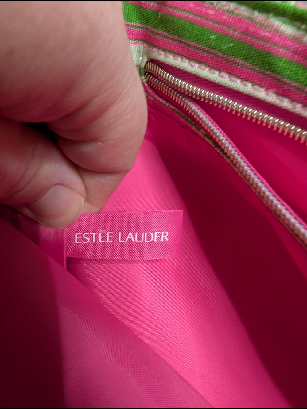 Estee Lauder Pink & Green Floral Crossbody with Detachable Strap - Picture 5 of 7